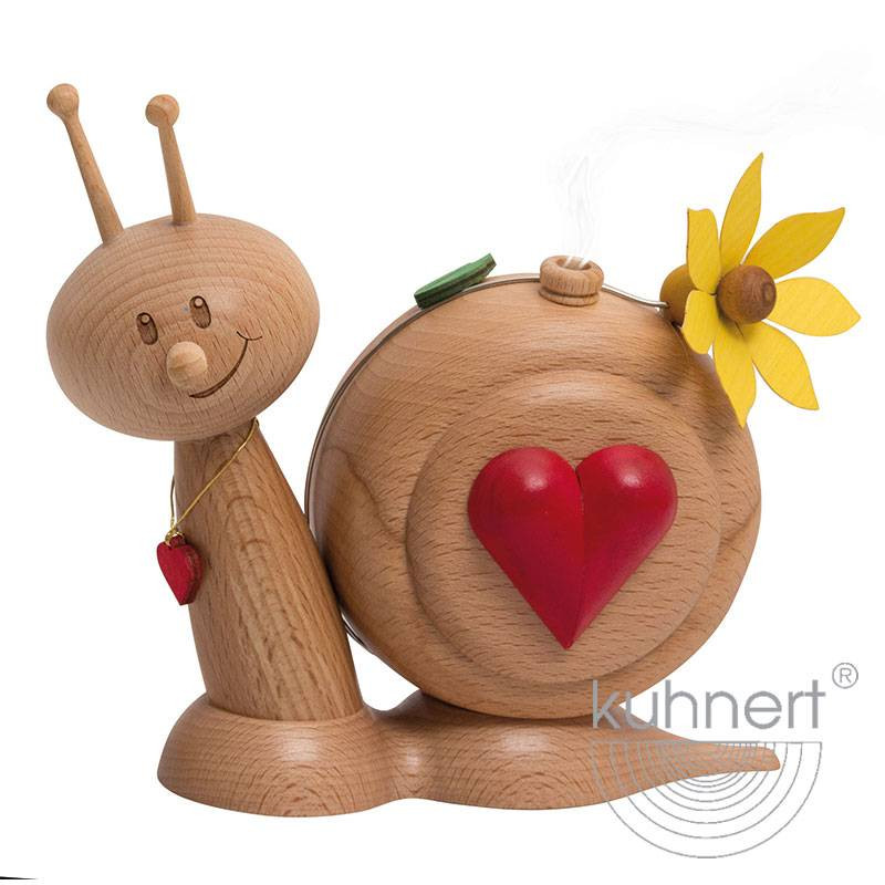 Kuhnert Rauchschnecke Schnecke Sunny - Räucherfigur Räuchermännchen - Herzschnecke Herz