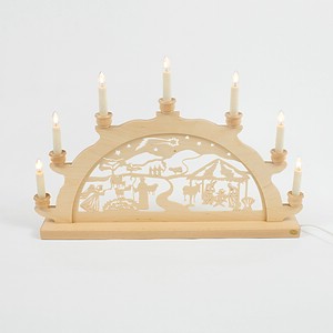 Holz Schwibbogen Lichterbogen - Motiv: Geburt Jesus Christus (verschiedene Größen wählbar)