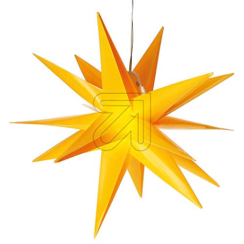 Weihnachtsstern Adventsstern Kunststoff Stern - Farbe: gelb - Größe: 35 cm (für Innenbereich und Außenbereich) 
