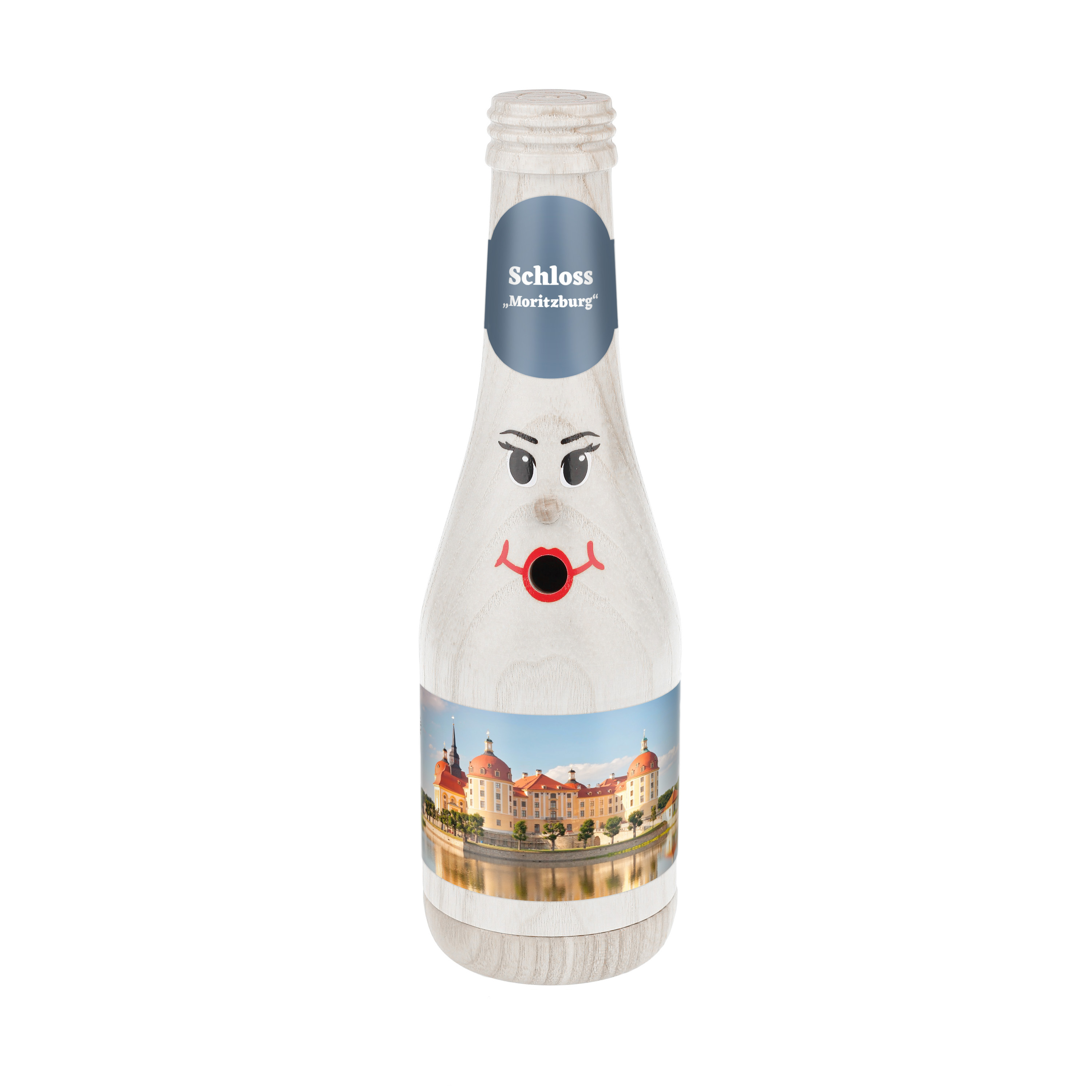 Räucherflasche Räucherfigur Rauchfigur Räuchermännchen Sekt 0,2 weiß - "Schloss Moritzburg" 