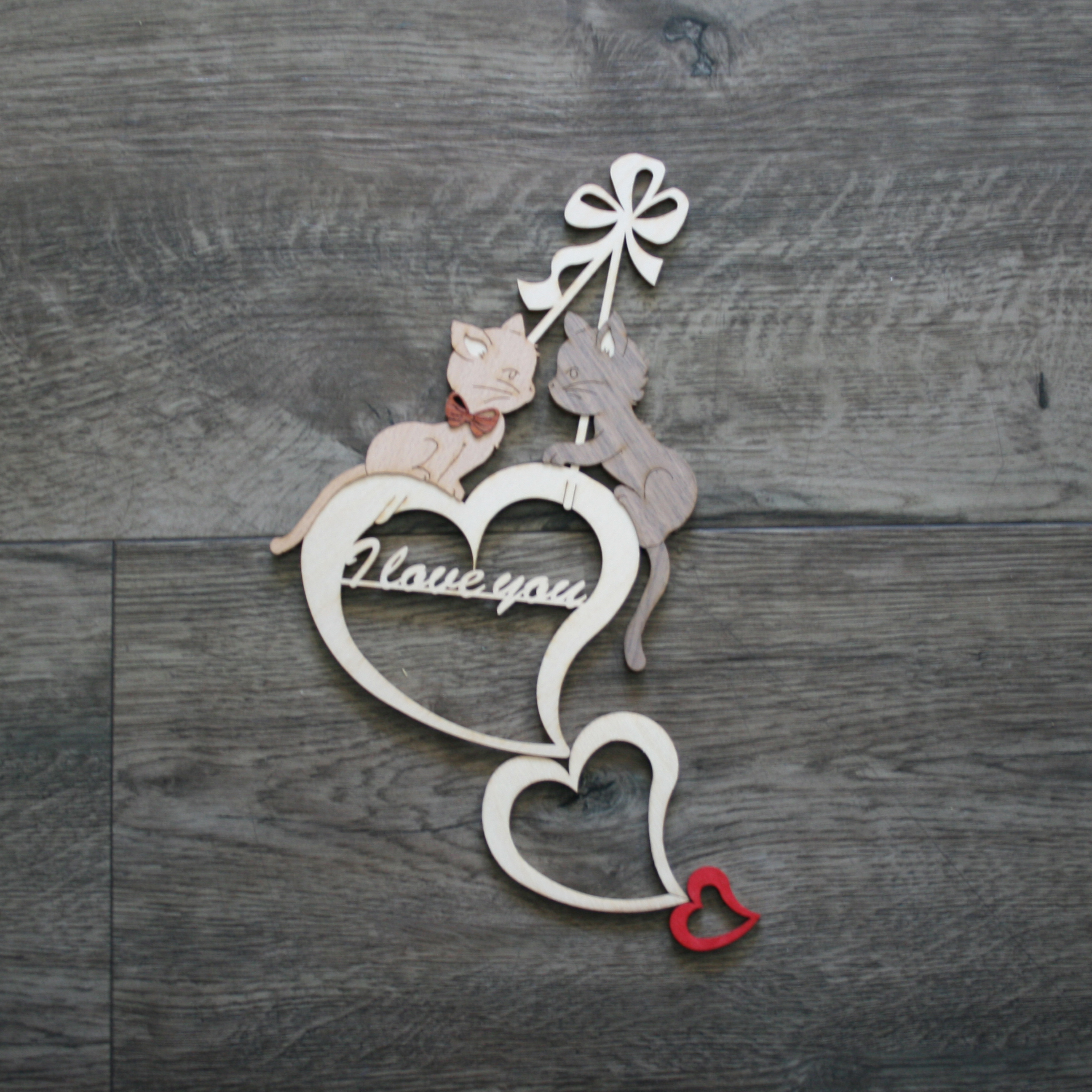 Fensterbild Katze "I love you" (verschiedene Motive wählbar)