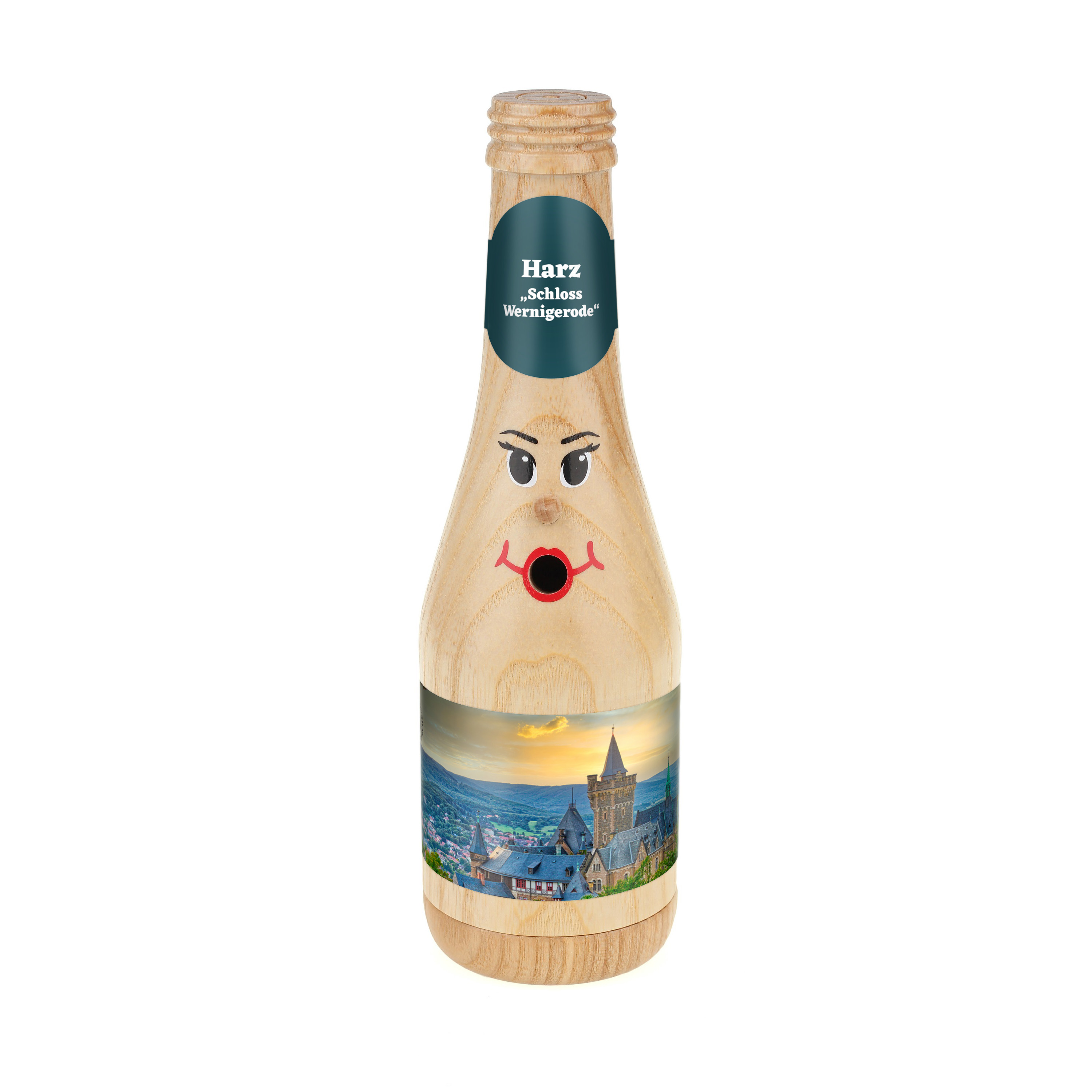 Räucherflasche Räucherfigur Rauchfigur Räuchermännchen Sekt 0,2 natur - "Harz Schloss Wernigerode" 
