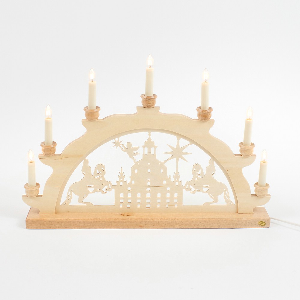 Holz Schwibbogen Lichterbogen - Motiv: Dresden Frauenkirche 50 cm 