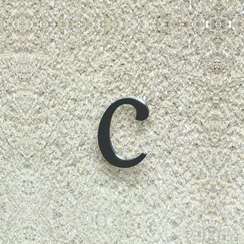 Hausnummer Klassisch - "c" - 15 cm - RAL 7016 anthrazitgrau wie anthrazit