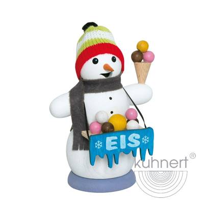 Kuhnert Rauchfigur Schneemann - Räucherfigur Räuchermännchen - als Eisverkäufer