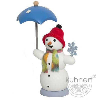Kuhnert Rauchfigur Schneemann - Räucherfigur Räuchermännchen - mit Schirm