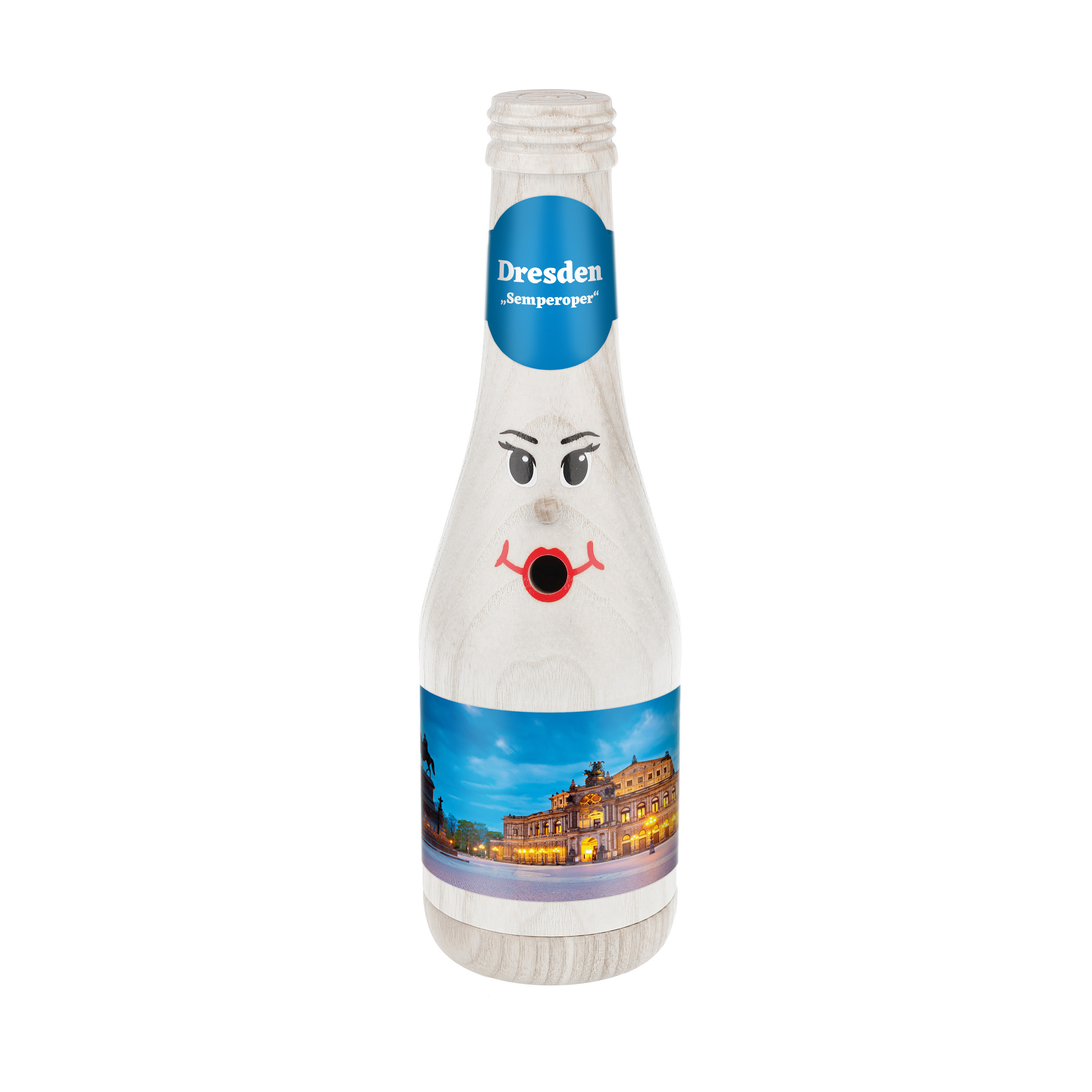 Räucherflasche Räucherfigur Rauchfigur Räuchermännchen Sekt 0,2 weiß - "Dresden Semperoper"