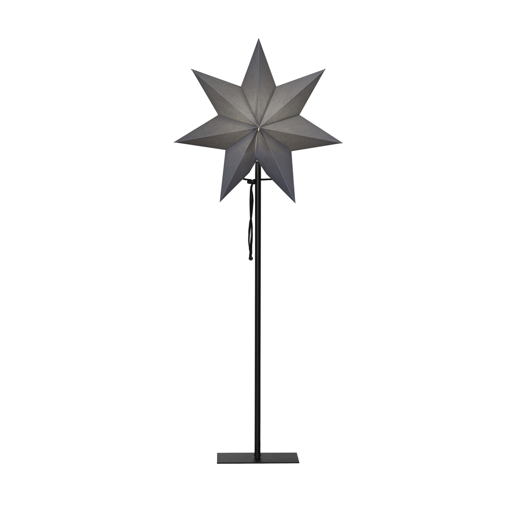 Standleuchte Stern Weihnachtsstern mit Ständer / schwarzer Fuß