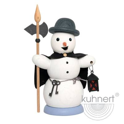 Kuhnert Rauchfigur Schneemann - Räucherfigur Räuchermännchen - als Nachtwächter