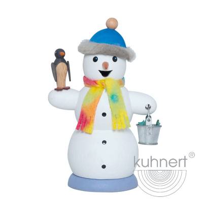 Kuhnert Rauchfigur Schneemann - Räucherfigur Räuchermännchen - mit Pinguin