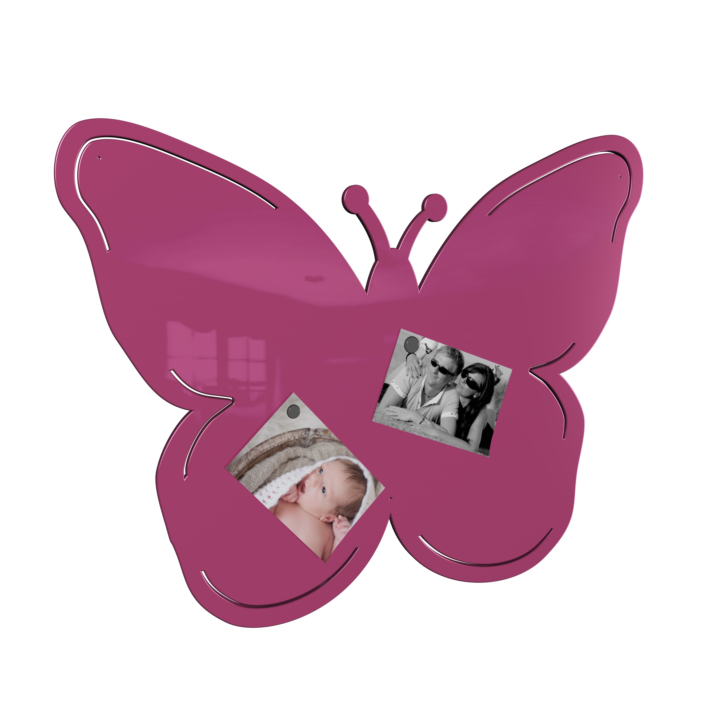Magnetwand Magnettafel Memoboard - Schmetterling - RAL 4010 telemagenta pink rosa