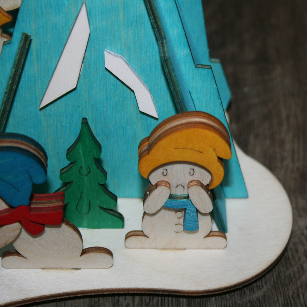 Bastelset aus Holz für Kinder "Rauchhaus Schneemann" Weihnachten
