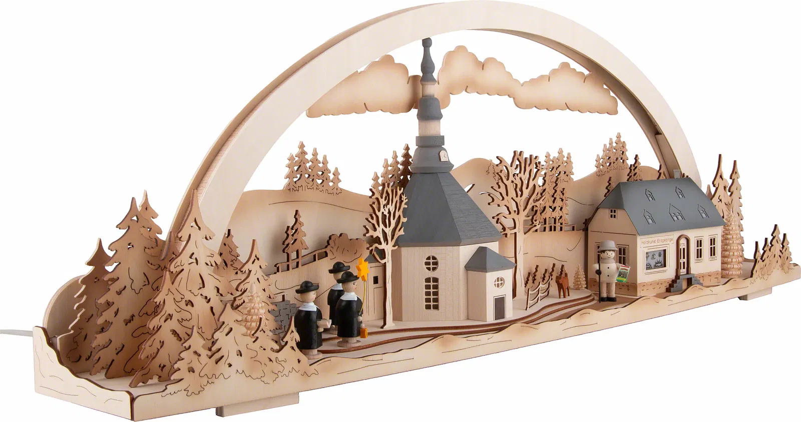 Diorama-Holzleuchter "Seiffen Erzgebirge"