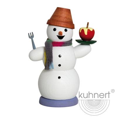 Kuhnert Rauchfigur Schneemann - Räucherfigur Räuchermännchen - mit Bratapfel