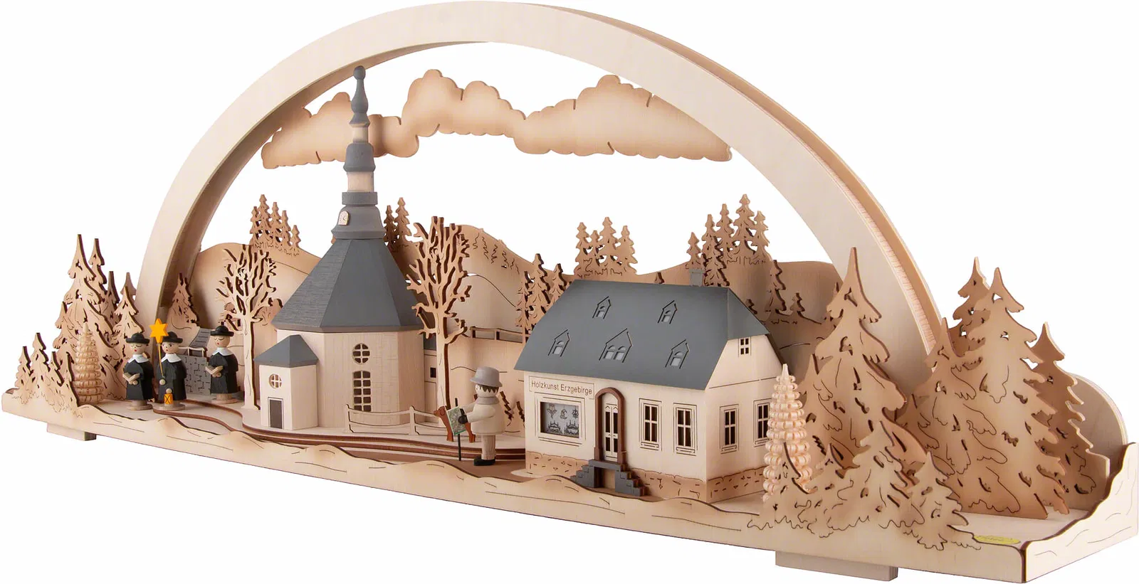 Diorama-Holzleuchter "Seiffen Erzgebirge"