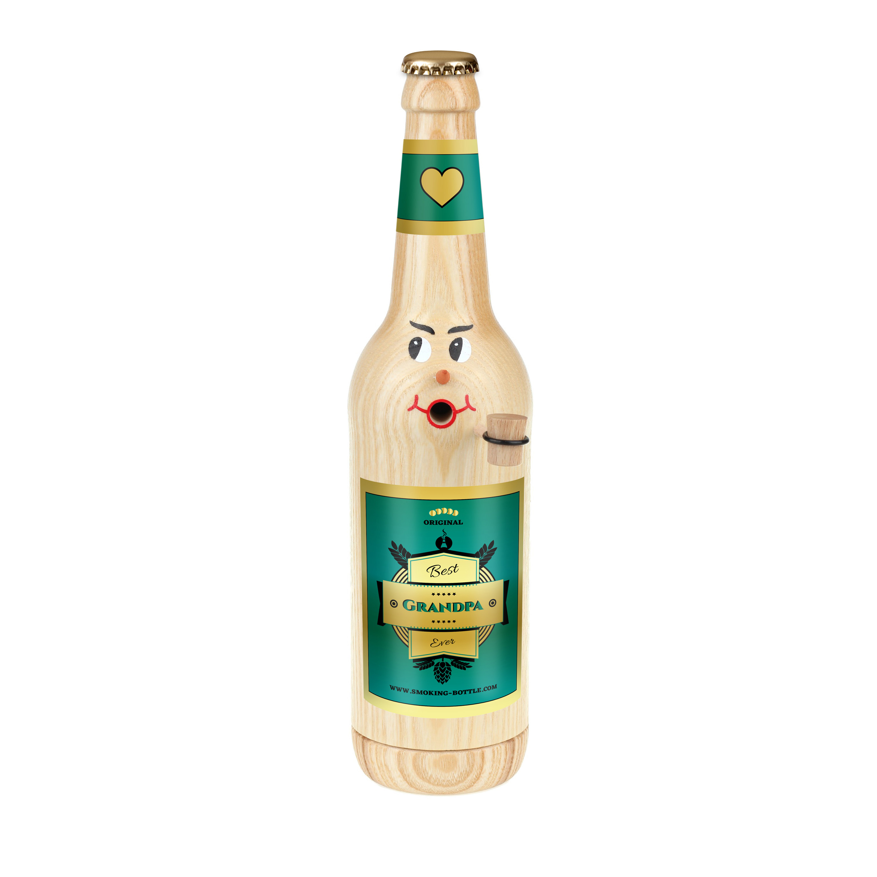 Räucherflasche Bier Longneck 0,5 natur - "Best Grandpa ever"