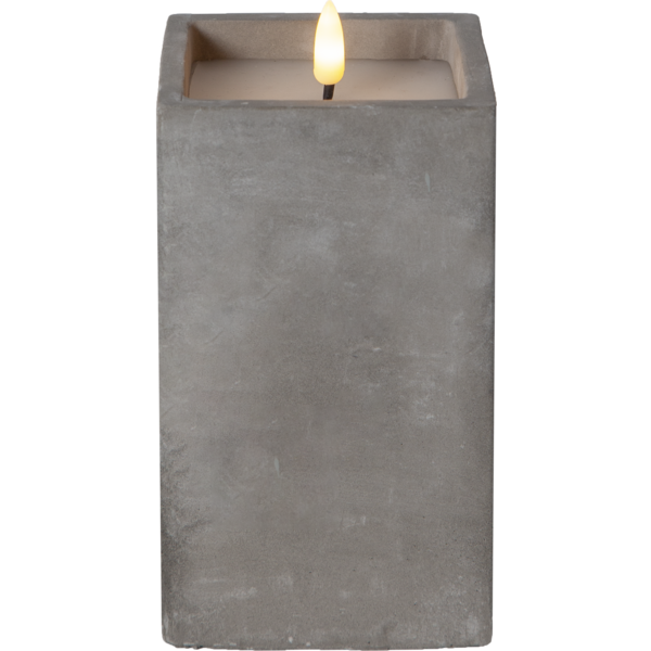 LED Stumpenkerze "Flame Cem" - 9 x 16,5 cm
