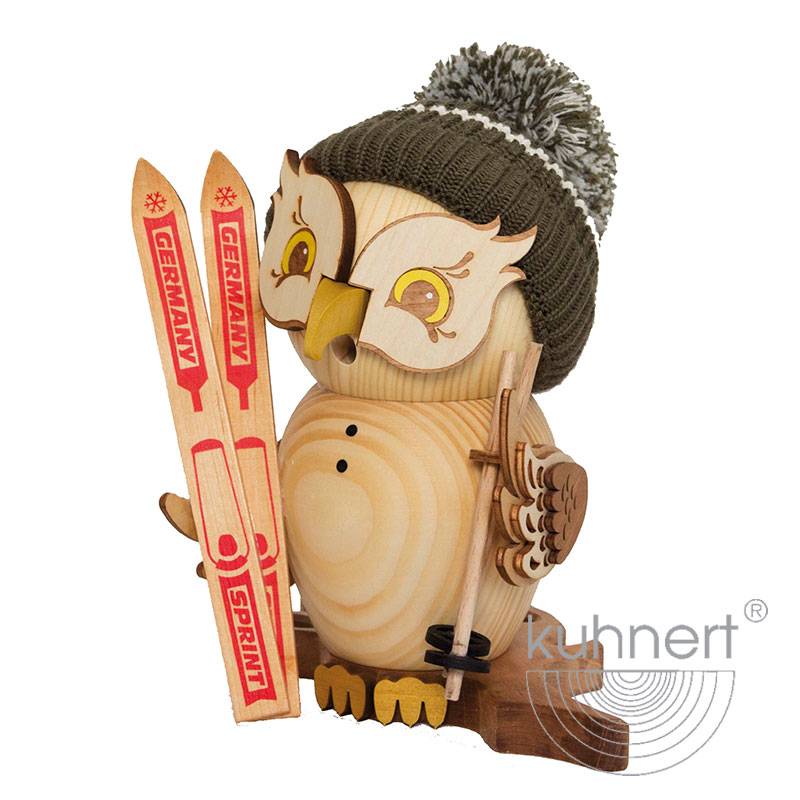 Kuhnert Räuchereule Raucheule Eule - Räucherfigur - Skifahrer