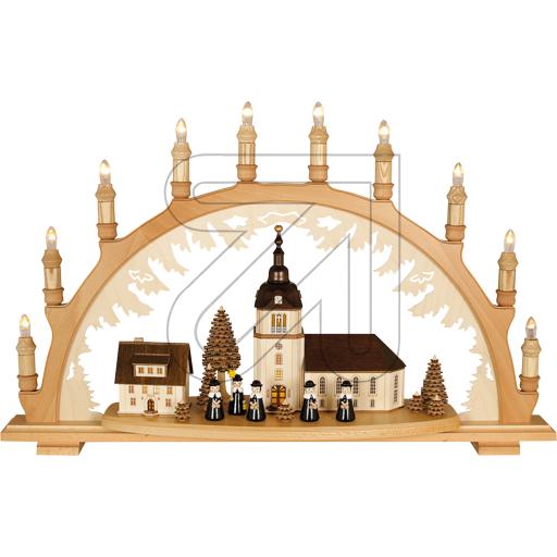 3D Schwibbogen "Dorfkirche" hell 3D Schwibbogen "Dorfkirche" hell