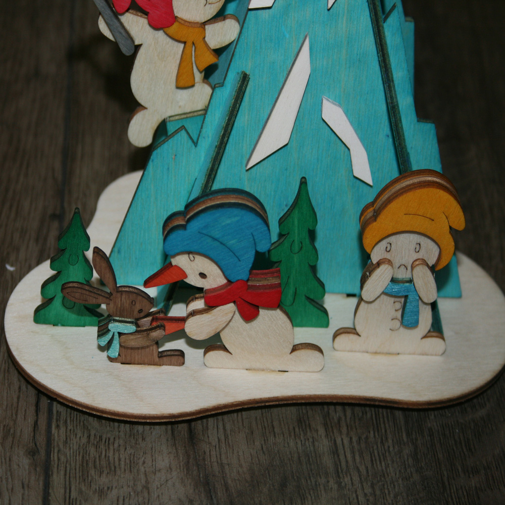 Bastelset aus Holz für Kinder "Rauchhaus Schneemann" Weihnachten